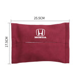 Honda Suede Car Tissue Box Holder Seat Back Hanging Napkin Storage Bag