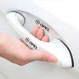 8pcs Opel Car Door Handle Bowl Wrist Transparent Protector Anti-collision Decal