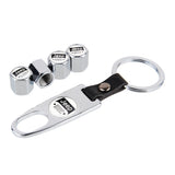 4pcs/set Jeep Car Air Valve Stem Cap Auto Tyre Valve Covers with Keychain