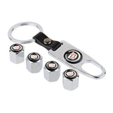 4pcs/set Cadillac Car Air Valve Stem Cap Auto Tyre Valve Covers with Keychain