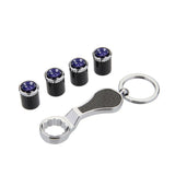 4pcs/set Subaru STI Logo Carbon Fiber Car Air Valve Stem Caps Auto Tyre Valve Covers with Wrench
