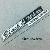 Land Rover Black & White Limited Edition Metal Car Rear Sticker Decal Emblem Badge