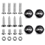 4pcs/set Jeep Logo Stainless Steel Car License Plate Bolts