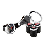4pcs/set Ford ST Logo Carbon Fiber Car Air Valve Stem Caps Auto Tyre Valve Covers with Wrench