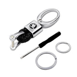 Skoda Logo PU Leather Braided Rope Car Keychain