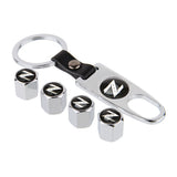 4pcs/set Nissan Nismo GTR Z Car Air Valve Stem Cap Auto Tyre Valve Covers with Keychain
