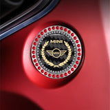 MINI Cooper Carbon Fiber Car Engine One-click Start Stop Button Cover Sticker