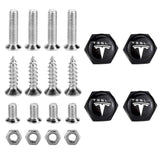 4pcs/set Tesla Logo Stainless Steel Car License Plate Bolts