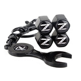 4pcs/set Nissan Nismo GTR Logo Car Air Valve Stem Cap Auto Tyre Valve Covers with Wrench