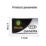 Skoda VIP OWNERS Metal Car Stickers Rear Emblem Badge