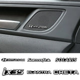 4pcs/set Hyundai Creta Elantra Getz IX35 Santafe Solaris Tucson Metal Car Stereo Sticker Auto Audio Emblem Decal