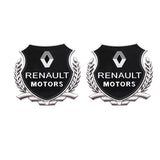 2PCS Renault Metal Car Rear Sticker Shield Trunk Emblem Badge Decal