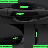 Chevrolet Luminous Carbon Fiber Car Door Bowl Handle Anti-collision Protective Stickers Scratches Film