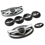 7pcs Hyundai GENESIS ABS Car Front Emblem Rear Badge Steering Wheel Sticker Wheel Center Hub Sticker