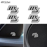 4pcs/set Mazda MS Metal Car Stereo Sticker Auto Audio Emblem Decal