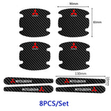 Mitsubishi Carbon Fiber Car Door Bowl Handle Anti-collision Protective Stickers Scratches Film