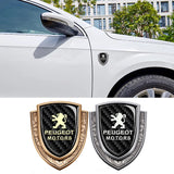 Peugeot Metal Carbon Fiber Shield Car Rear Sticker Auto Window Emblem Badge Decal