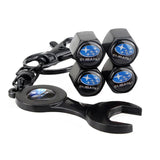 4pcs/set Subaru STI Logo Car Air Valve Stem Cap Auto Tyre Valve Covers with Wrench