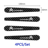 Citroen Carbon Fiber Car Door Bowl Handle Anti-collision Protective Stickers Scratches Film