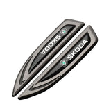 2pcs Skoda VRS Metal Car Fender Side Stickers Badge Decals