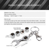 4pcs/set Mitsubishi Ralliart Logo Car Air Valve Stem Cap Auto Tyre Valve Covers with Wrench