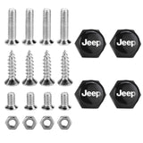 4pcs/set Jeep Logo Stainless Steel Car License Plate Bolts