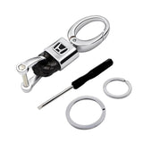 Honda Logo PU Leather Braided Rope Car Keychain