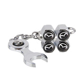 4pcs/set Mazda MS Logo Car Air Valve Stem Cap Auto Tyre Valve Covers with Wrench