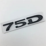 Tesla 75D 85D 90D 100D Letter Metal Car Rear Sticker Decal Emblem Badge