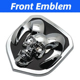 Car Front Tailgate Emblem for Dodge Ram 1500 2500 3500 HeavyDuty BigHorn 2010-2018 Skull ABS Sticker