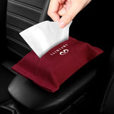Infiniti Suede Car Tissue Box Holder Seat Back Hanging Napkin Storage Bag
