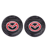 2pcs/set Mazda Carbon Fiber Car Water Coaster Non-slip Mat