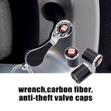 4pcs/set SEAT Logo Carbon Fiber Car Air Valve Stem Caps Auto Tyre Valve Covers with Wrench
