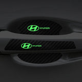 Hyundai Luminous Carbon Fiber Car Door Bowl Handle Anti-collision Protective Stickers Scratches Film