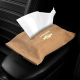 Chevrolet Suede Car Tissue Box Holder Seat Back Hanging Napkin Storage Bag