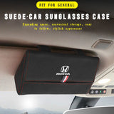 Suede Car Sun Visor Glasses Storage Box Holder Box for Accord Odyssey Civic CRV Amaze Crosstour City NSX Auto Accessories