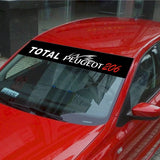 130*21cm Peugeot Car Front Trunk Window Windshield Sunshade Sticker Decal