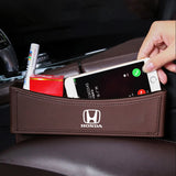Leather Car Seat Gap Storage Box Organizer Case for Logo Odyssey City 10th Accord Jazz Pilot Civic Crosstour Accessories