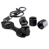 4pcs/set Jeep Logo Car Air Valve Stem Cap Auto Tyre Valve Covers with Wrench