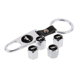 4pcs/set Ford Mustang Car Air Valve Stem Cap Auto Tyre Valve Covers with Keychain