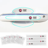 8pcs Fiat Car Door Handle Bowl Wrist Transparent Protector Anti-collision Decal
