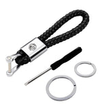 MG Logo PU Leather Braided Rope Car Keychain
