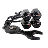 4pcs/set Nissan Nismo GTR Logo Car Air Valve Stem Cap Auto Tyre Valve Covers with Wrench