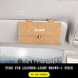 Turn Fur Leather Car Sunglasses Case Holder Storage Box for Mugen Power Logo Accord Civic CRV Auto Interior Accessories
