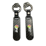 Jaguar R S Carbon Fiber Car Logo Keychain Keyring