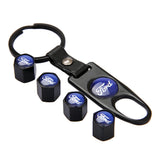 4pcs/set Ford Car Air Valve Stem Cap Auto Tyre Valve Covers with Keychain