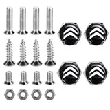 4pcs/set Citroen Logo Stainless Steel Car License Plate Bolts