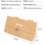 Turn Fur Leather Car Sunglasses Case Holder Storage Box for Mugen Power Logo Accord Civic CRV Auto Interior Accessories