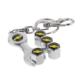 4pcs/set Chevrolet Corvette Logo Car Air Valve Stem Cap Auto Tyre Valve Covers with Wrench