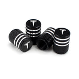4pcs/set Tesla Metal Car Wheel Tire Valve Stem Caps Covers